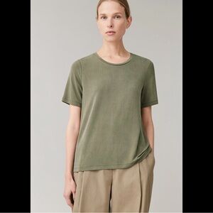 COS Smooth Jersey T-Shirt - Olive Green (NEW)